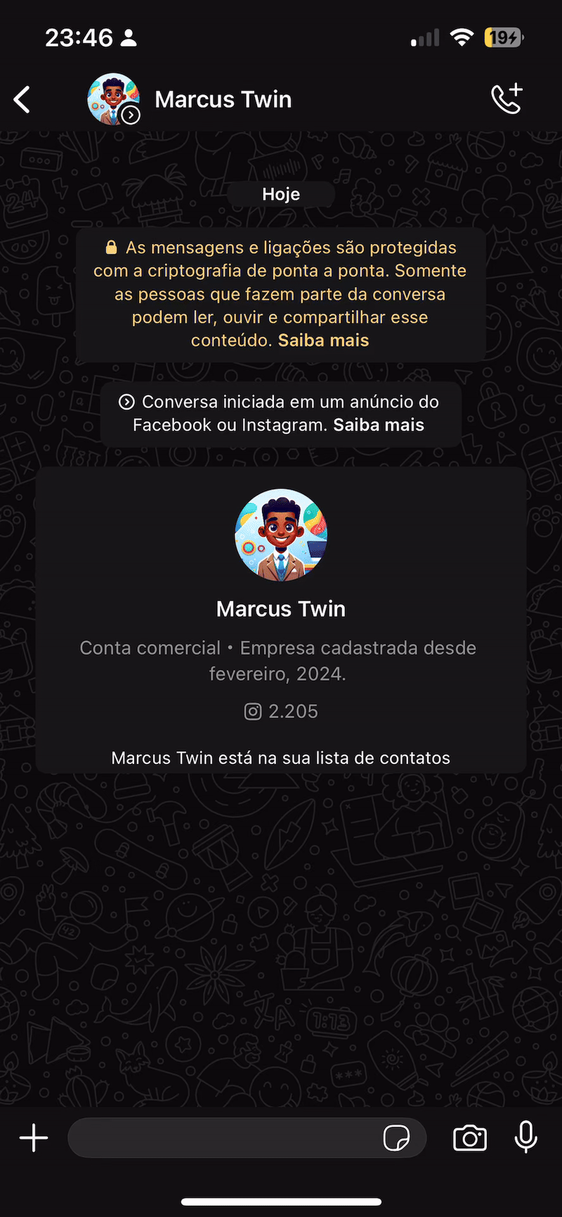 Demonstração do atendimento do ZapGPT
