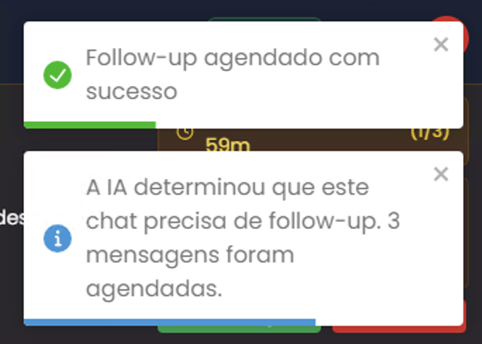 Interface de agendamento do follow-up